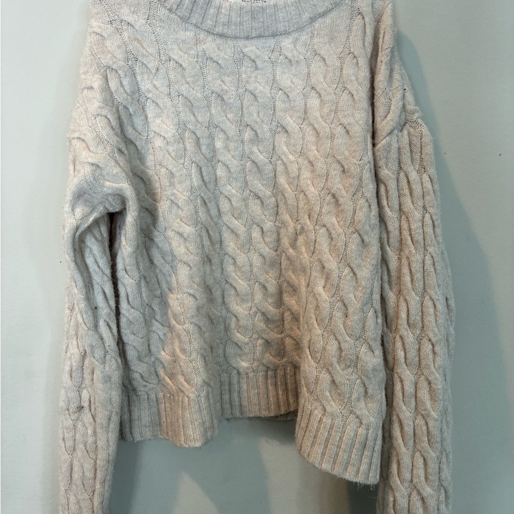H&M Cozy Cream Cable Knit Sweater